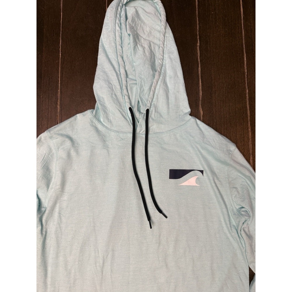 Surf Style Destin FL Hooded Long Sleeve Shirt Mint Green Size S